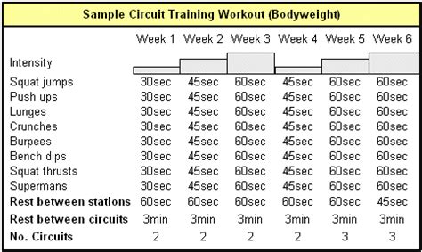 Sample Circuit Training Workouts