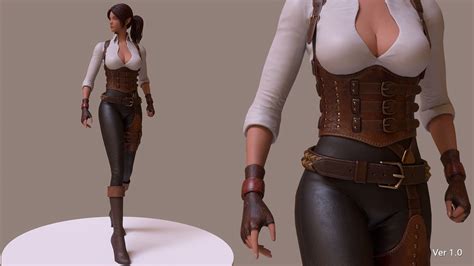 3d Model Jena The Elf Ranger Pbr Game Ready Vr Ar Female Character Vr