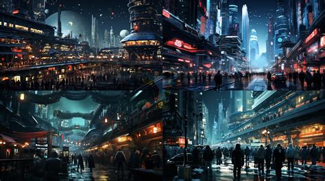 Cyberpunk Cityscape Concept With Dark Cyan Orange Blue PromptCow