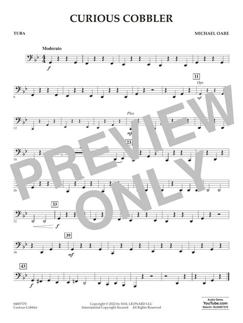 Curious Cobbler Tuba Sheet Music Michael Oare Concert Band