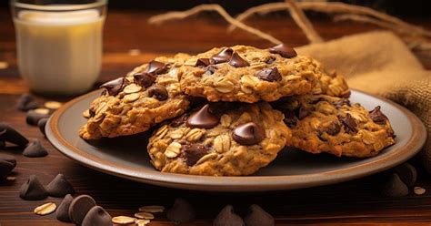 Bolachas De Banana E Aveia Manteiga De Amendoim E Pepitas De