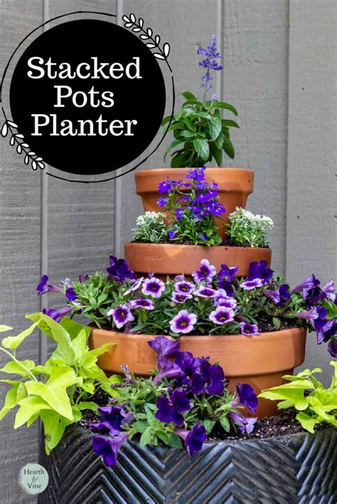 DIY Stacked Flower Pots Hearth And Vine