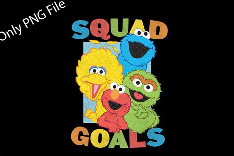 Sesame Street Squad Goals Png Sesame Street Cookie Monster Etsy