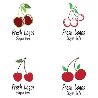 Cherry logo template design illustration 4257620 Vector Art at Vecteezy