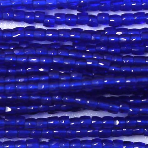 Czech Three Cut Seed Bead Transparent Cobalt Blue Garden Of Beadin