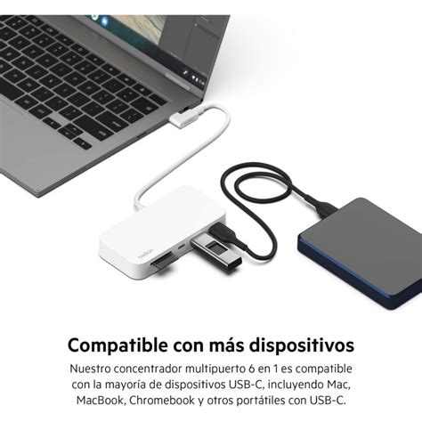 Belkin Connect Hub Usb C Multipuerto En Con Soporte De Montaje