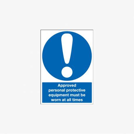 A Approved Personal Protective Equipment Ppe Self Adhesive Signs