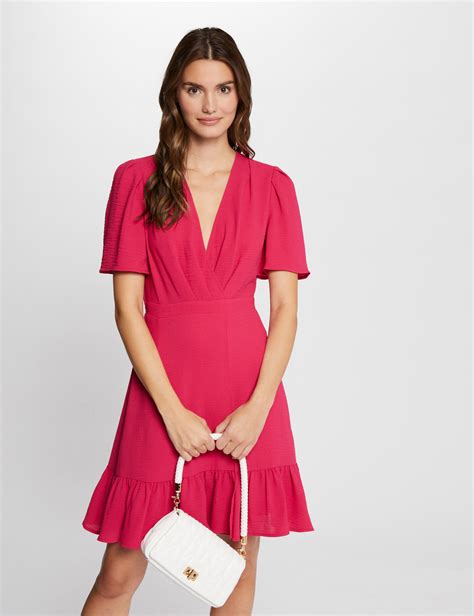 Robe Courte Fluide Volants Rose Moyen Femme Morgan Suisse