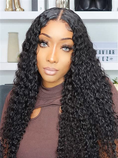 Deep Wave Glueless Wig Human Hair Wear Go Pre Cut Lace Closure Wig