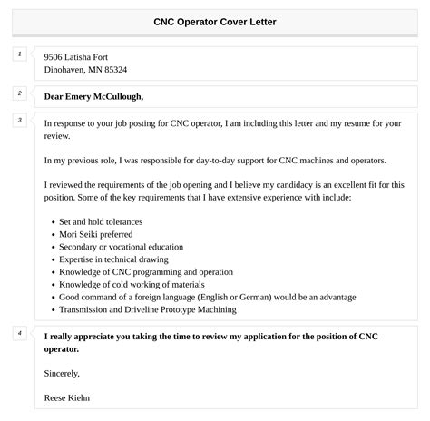 Cnc Operator Cover Letter Velvet Jobs