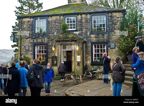 Black Bull, Main Street, Haworth at Christmas Market time 2012 Stock Photo - Alamy