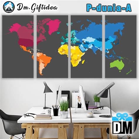 Jual Hiasan Dinding Pajangan Rumah Peta Dunia World Map Elegant