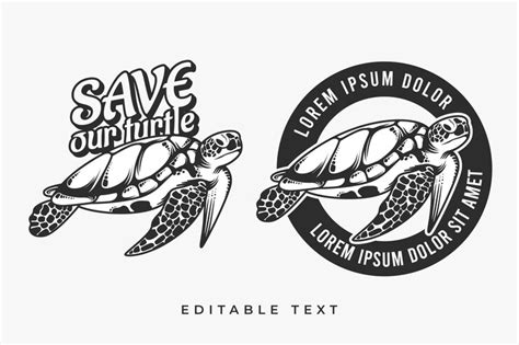 Premium Vector | Green sea turtle silhouette illustration