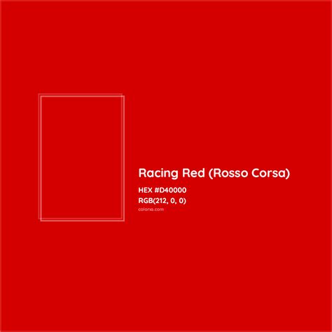 About Racing Red (Rosso Corsa) - Color meaning, codes, similar colors ...