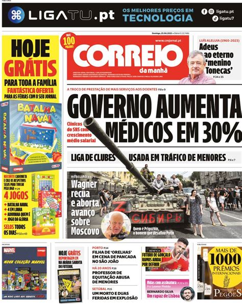 Capa Correio Da Manh Junho Capasjornais Pt