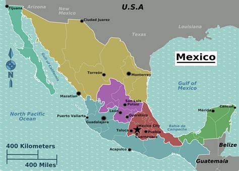 Mexico Regions Map • Mapsof.net