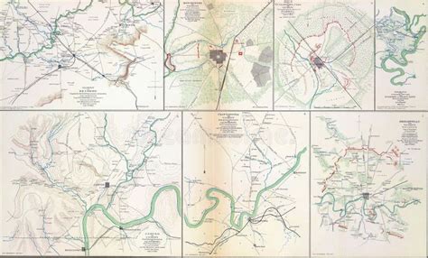 Old Map of the Battle of Chattanooga on an Atlas Indicating the Course ...