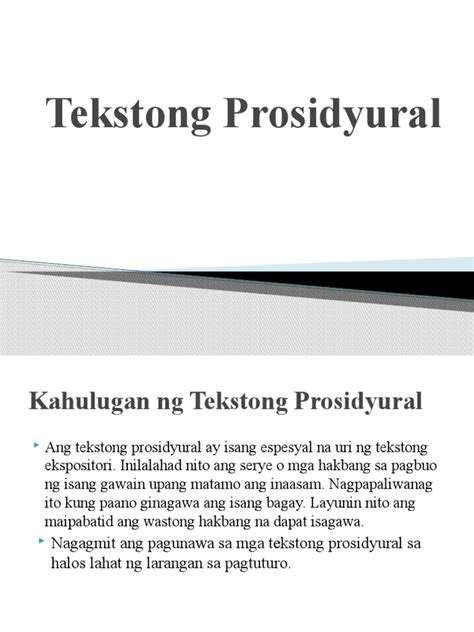 Ano Ang Apat Na Nilalaman Ng Tekstong Prosidyural Pagbabasa Tekstong