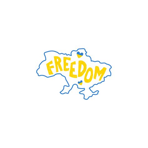 Ukraine map outline. Freedom. Ukrainian flag. Vector 20257882 Vector ...