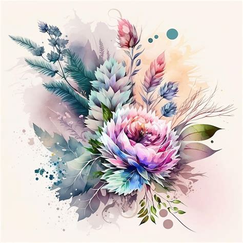 Premium Ai Image Watercolour Flower