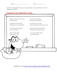 Dependent And Independent Clauses Worksheets Fill Online