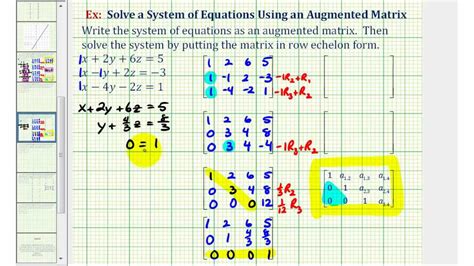 Ex 2 Solve A System Of Three Equations With Using An Augmented Matrix