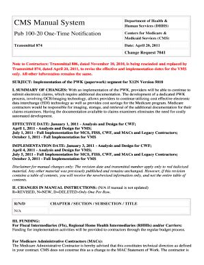 Fillable Online Cms CMS Manual System Cms Fax Email Print PdfFiller