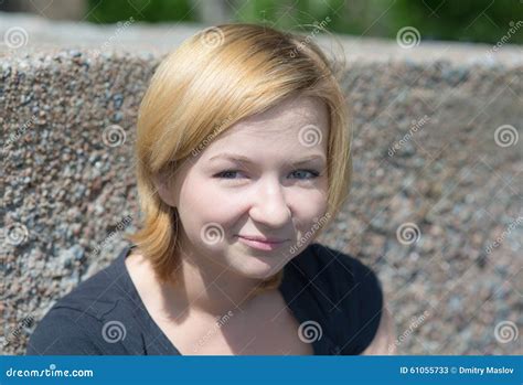 Portrait Of A Smiling Blonde Stock Image Image Of Beauty Caucasian