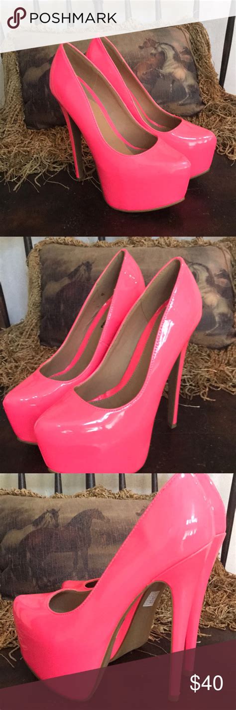 Barbie Hot Pink High Heels Enjoyed Once Size 6 Hot Pink High Heels Pink High Heels Black