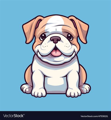 Bulldog cute cartoon character Royalty Free Vector Image