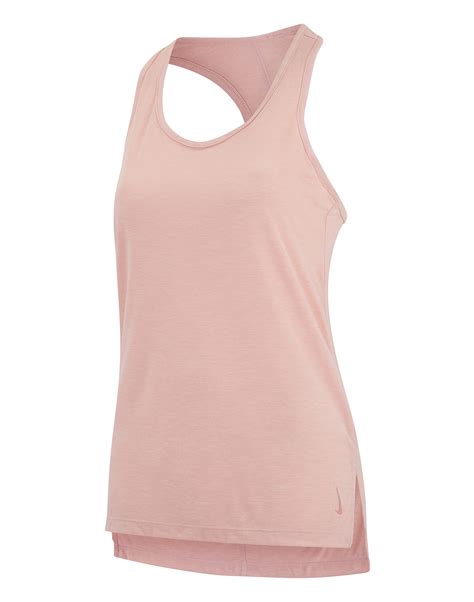 Nike Womens Yoga Layer Tank Top Pink Life Style Sports Ie