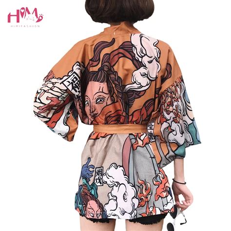 Blusa holgada estilo Kimono para mujer Rebeca estilo Harajuku japonés