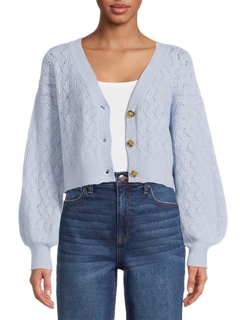 Dreamers By Debut Women S Pointelle Cardigan Sweater Walmart