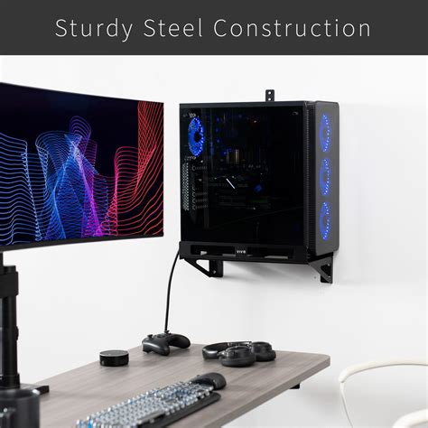 Deskside And Wall Gaming Pc Mount Vivo Desk Solutions Screen