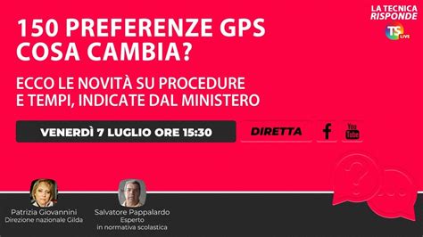 150 Preferenze Gps Cosa Cambia Ecco Le Novità Su Procedure E Tempi Indicate Dal Ministero