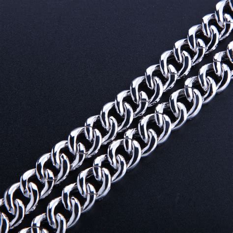 8mm Cuban Link Necklace Chain Fully Iced White Gold Bijouterie Gonin