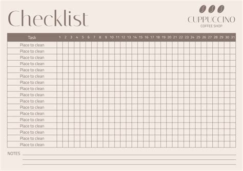 Get This Hand Drawn Coffee Shop Inventory Checklist Template For Free