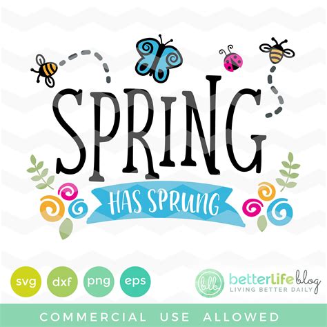 Spring Has Sprung Svg Butterflies Bees Lady Bugs DXF Etsy