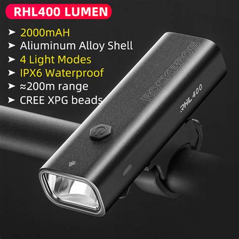 ROCKBROS Bicycle Light 400 Lumen 2000mAh Bike Headlight