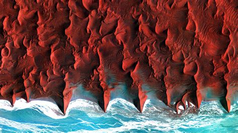 Sea Nature Coast Desert Africa Aerial View Dune Satellite