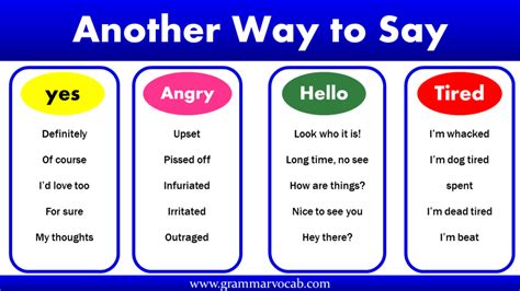 Other Ways To Say Grammarvocab