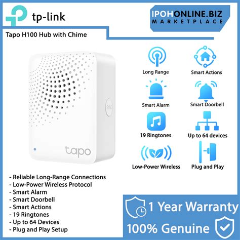 TP Link Tapo H100 Smart Home IoT Sensor Hub With Chime For Tapo Buttons