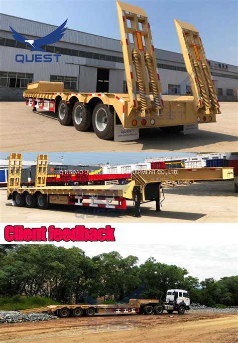 Low Price Heavy Duty Axles Lowboy Trailer Tons Lowbed Low