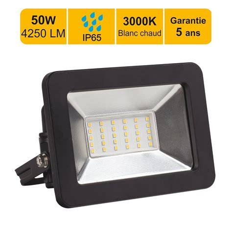 Projecteur LED 50W 4250 LM 3000K IP65 Connexion En Direct Garantie 5