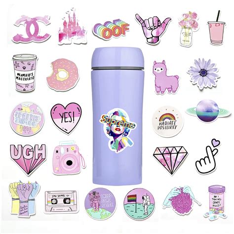 Piece Pink Aesthetic Sticker Pack Vinyl Waterproof Stickers For