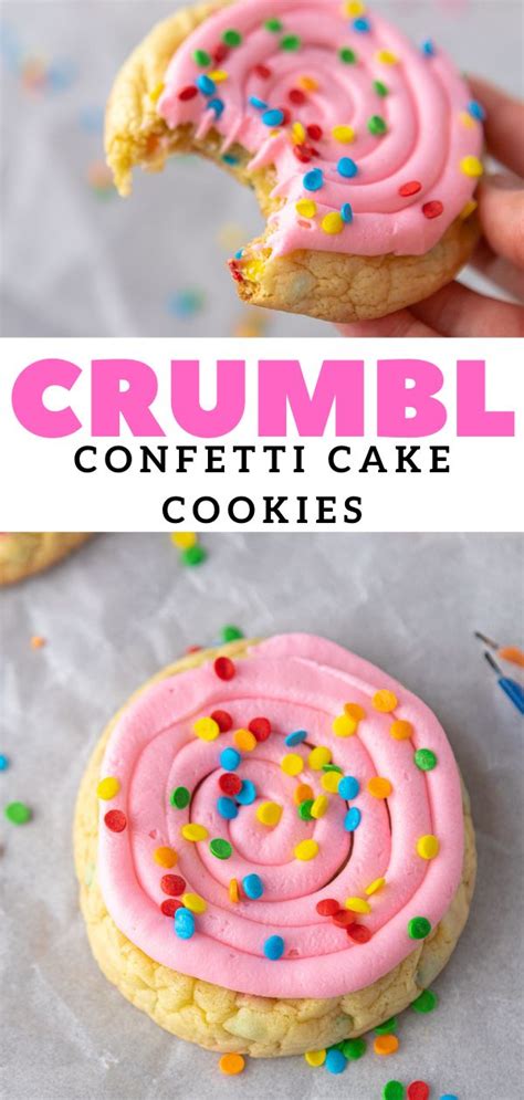 Crumbl Confetti Cake Cookies Funfetti Cookies Recipe Crumble Cookie Recipe Gourmet Cookies