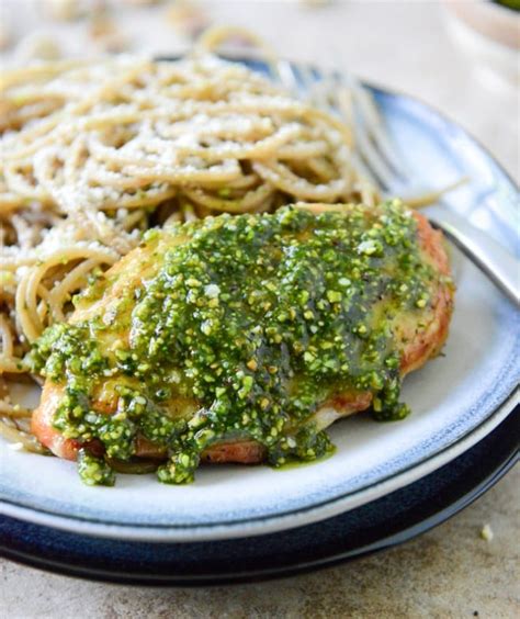 Pistachio Pesto Chicken With Whole Wheat Spaghetti How Sweet Eats