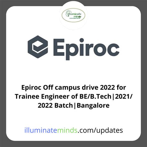 Epiroc Off Campus Drive For Trainee Engineer Of Be B Tech