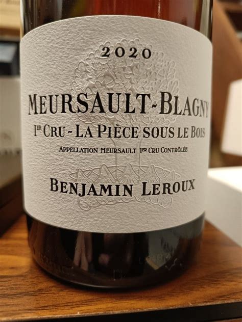 2021 Benjamin Leroux Meursault 1er Cru La Pièce sous le Bois France