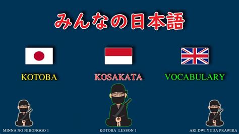 Belajar Bahasa Jepang Kosakata Bab 1 Minna No Nihongo Vocabulary